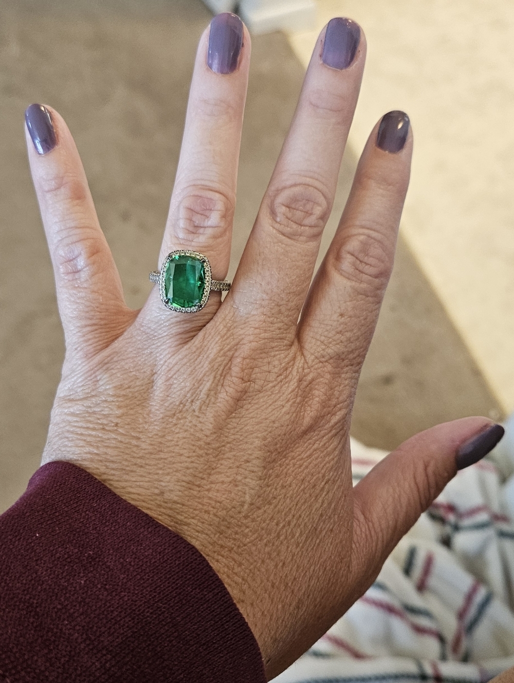 Sterling Silver Emerald Cocktail Ring